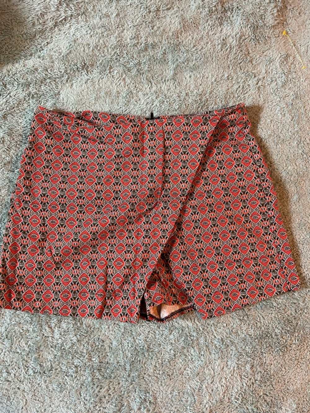 Hollister Red Geometric Wrap-Front Skort